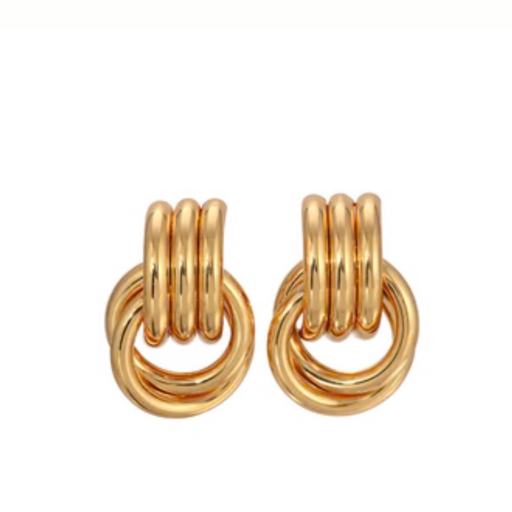 Heaven Mayhem Gold Double Knot Earrings
